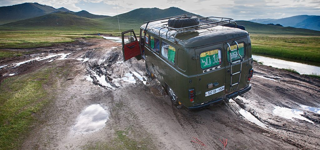 Furgon 4x4 van in Mongolia
