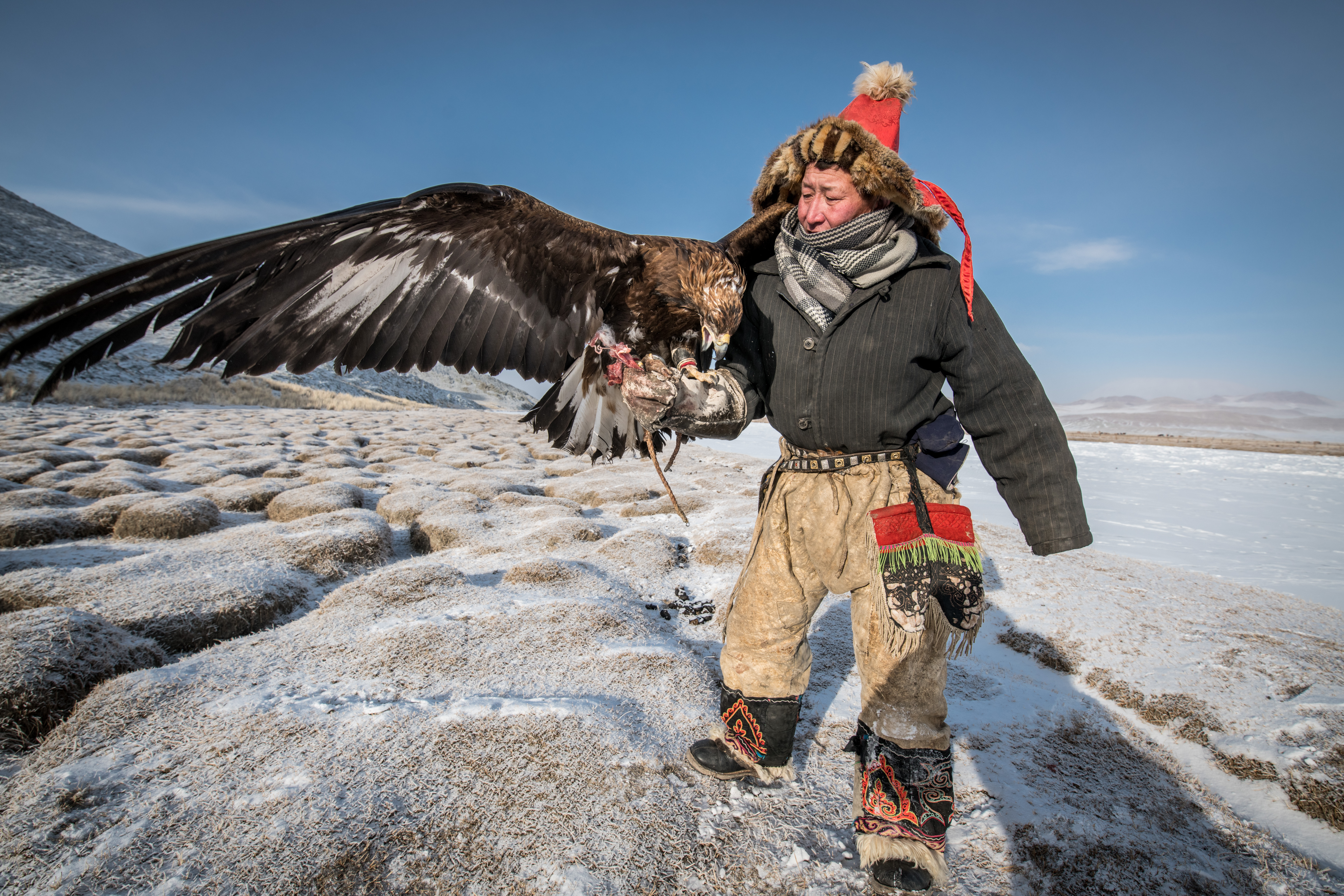 We work closely with a number of Kazakh eagle hunters - Kazakh families we have personally built up relationships with over the past 12 years. We use no agents or tour operators - we work directly with all the families as this leads to a more personal insight for you as our guest.