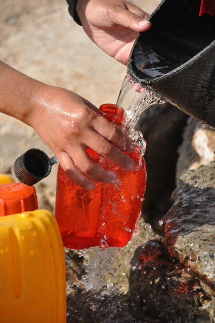 Collecting water in Mongolia. Use of water is a focus for us for World Environment Day Mongolia