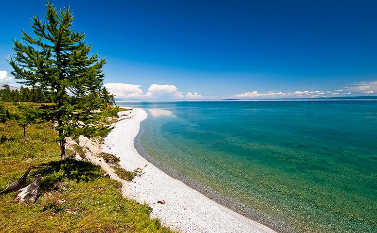 The western shore of Khovsgol Nuur National Park in northern Mongolia