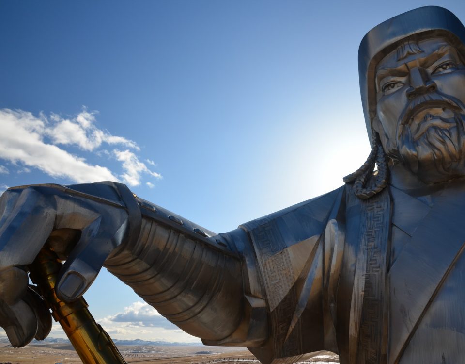 A close up of the Genghis Khan Statue, Mongolia