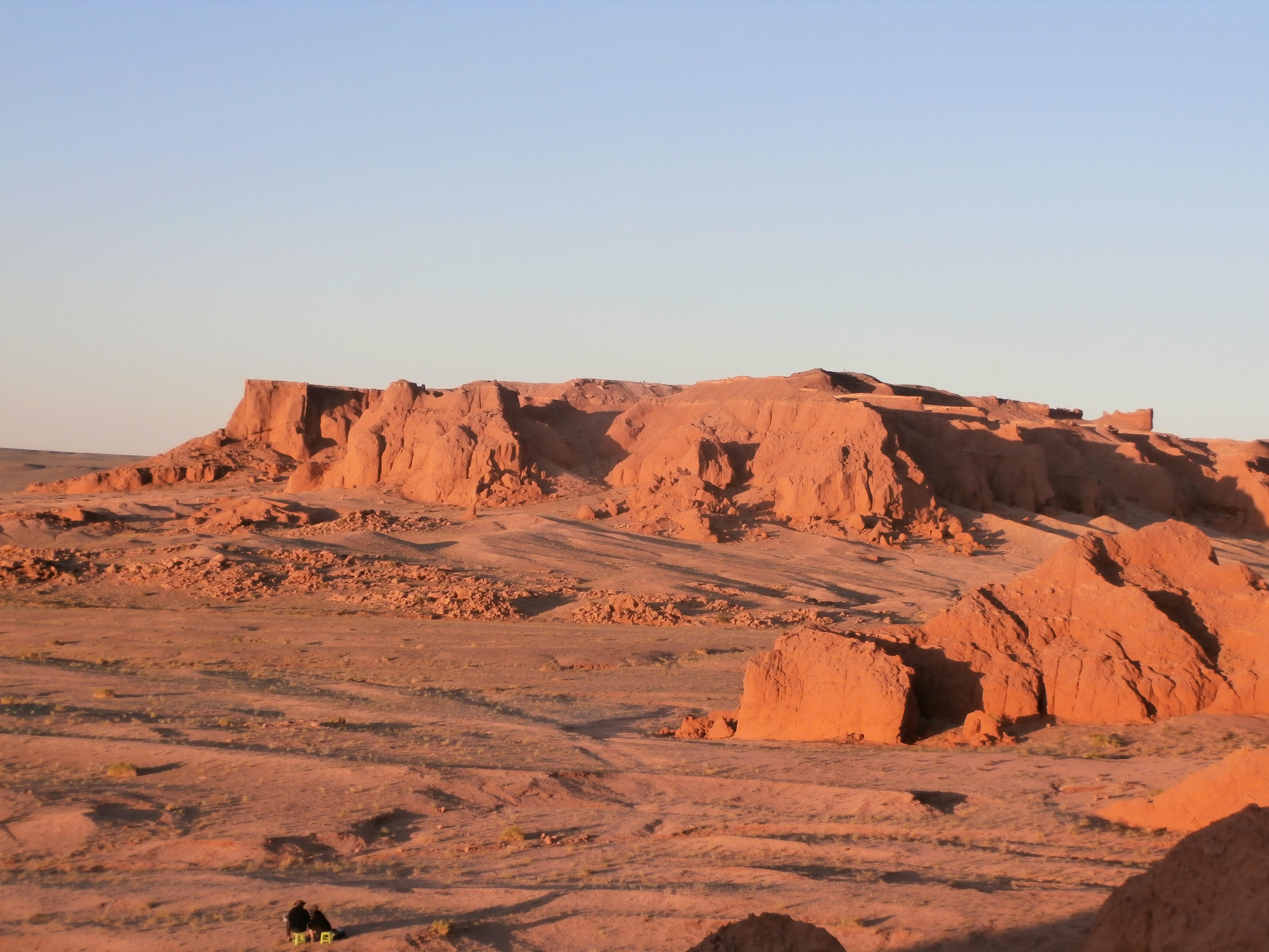 Mongolia's Flaming Cliffs - also known as Bayanzag - in the southern Gobi Desert
