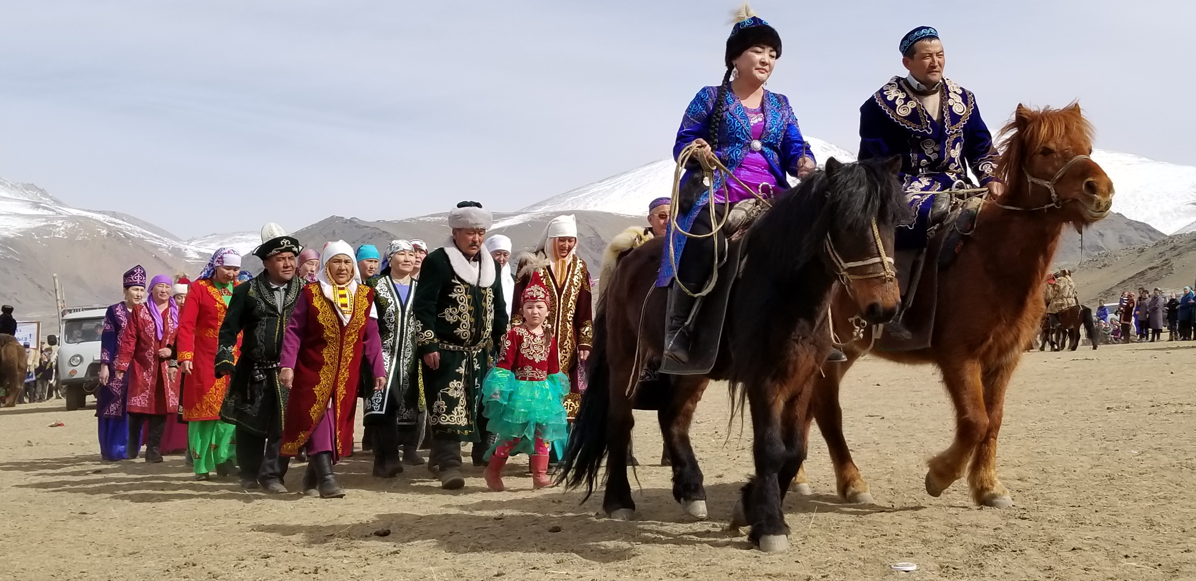 Community parade during the Nauryz Festival In Mongolia