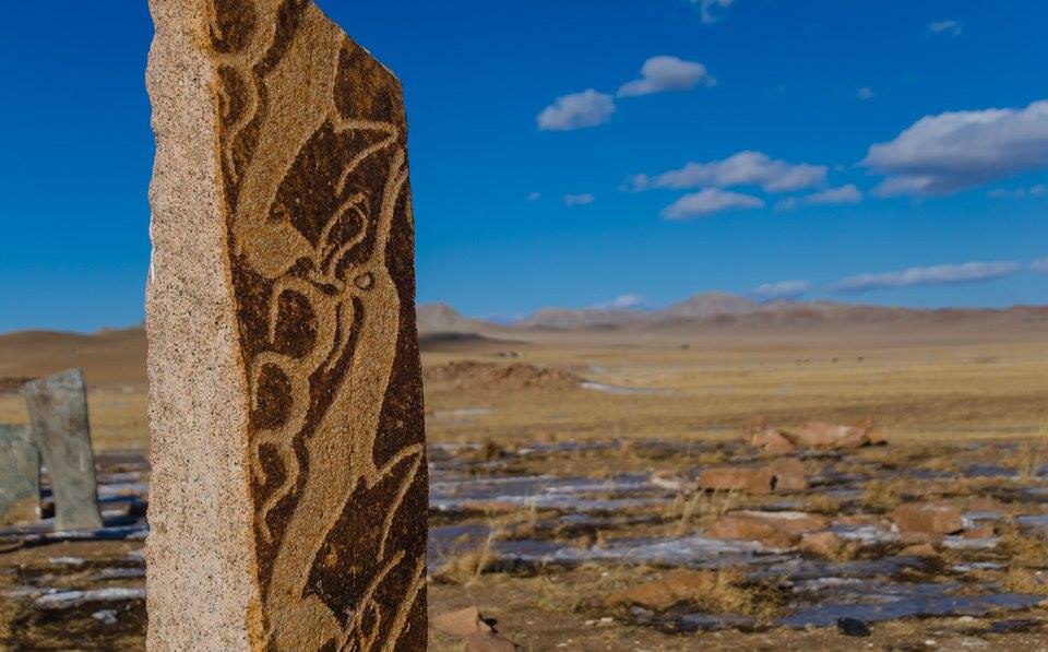 The day we spent with a Mongolian  archaeologist. Deer stones in Mongolia.