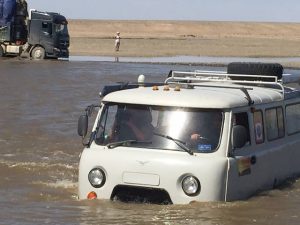 River crossing in the Gobi, Mongolia