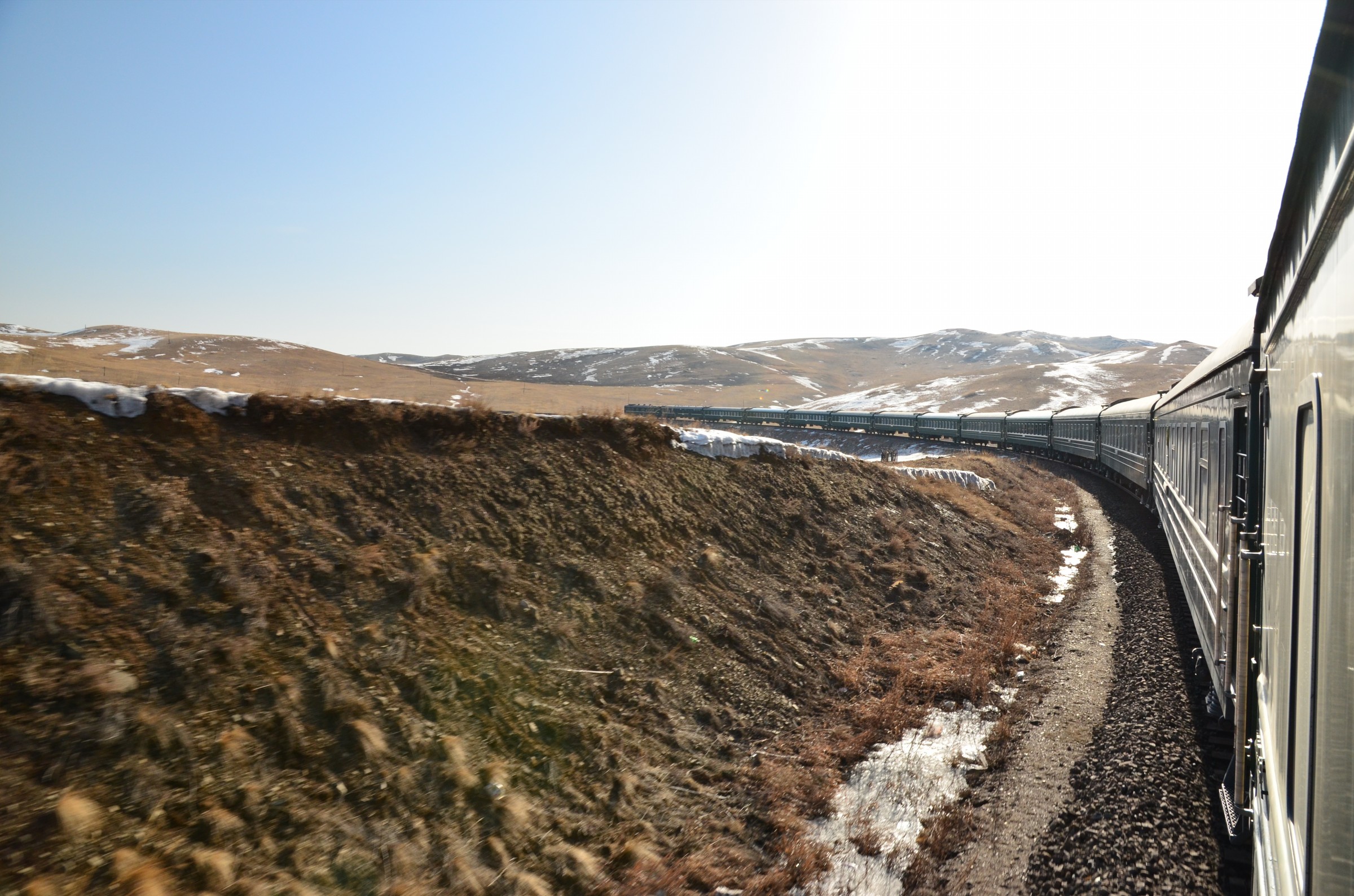 The Trans Mongolian train in winter