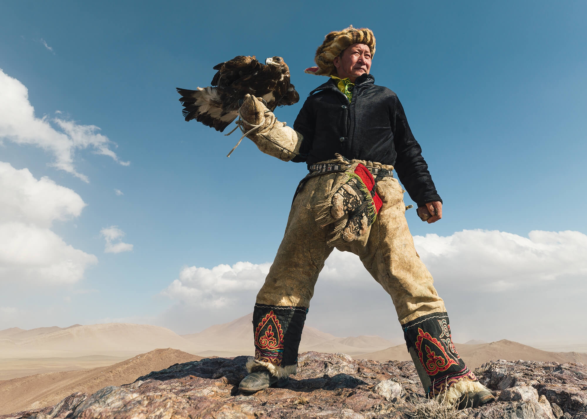 Kazakh eagle hunter Mongolia