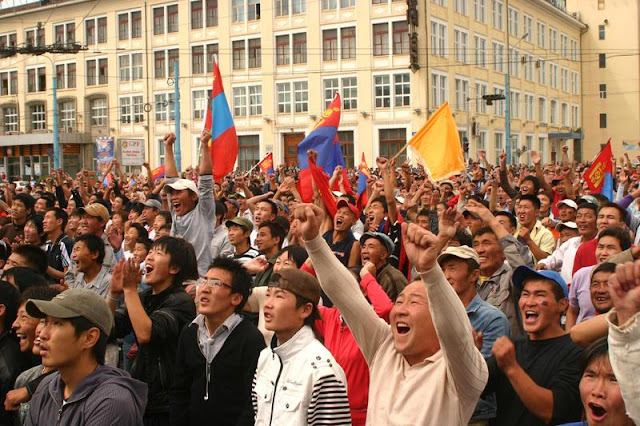 Celebrating 2008 gold in Ulaanbaatar - Mongolia and the Olympics