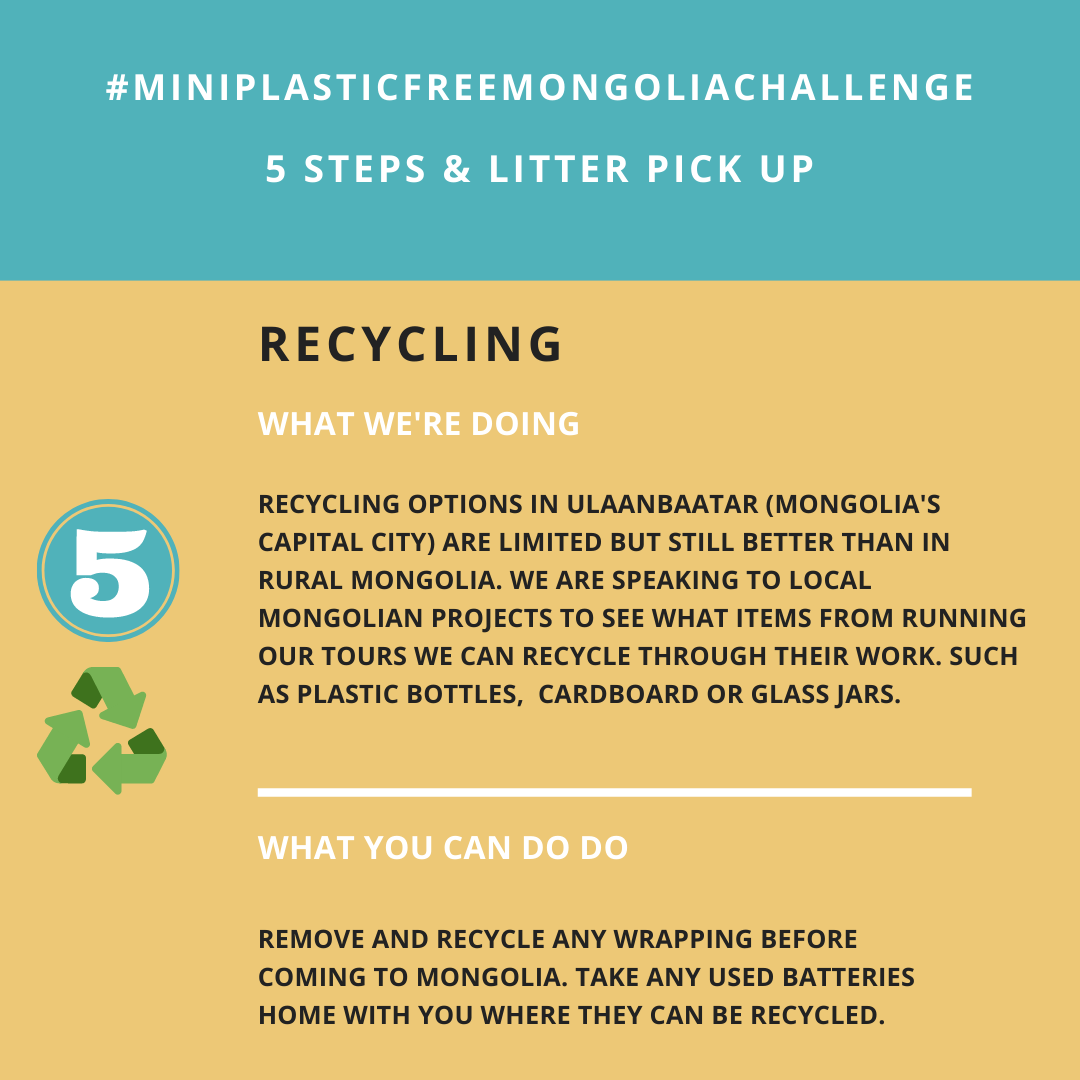Mini Plastic Free Mongolia Challenge - Step Five - Recycling