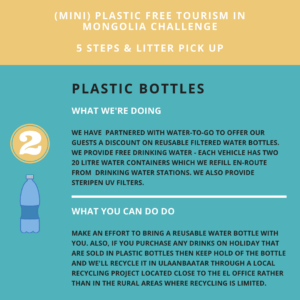 Mini Plastic Free Tourism In Mongolia Challenge | Plastic bottles