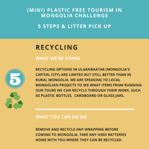 Mini Plastic Free Tourism In Mongolia Challenge | Recycling