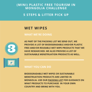 Mini Plastic Free Tourism In Mongolia Challenge | Wet wipes