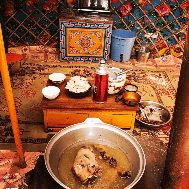 Traditional Mongolian Cuisine: Inside a ger