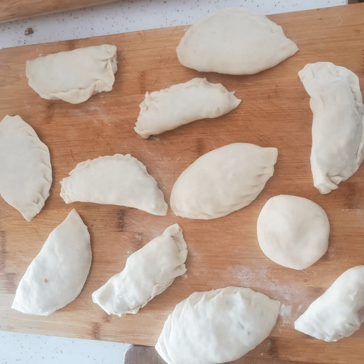 Making khuurshuuur pancakes at our Mongolian cookery class