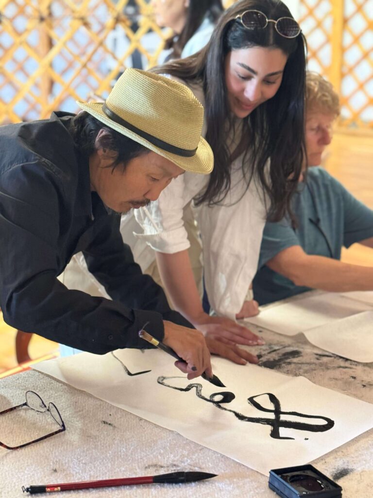 Mongolian calligraphy on Eternal Landscapes Mongolia trip