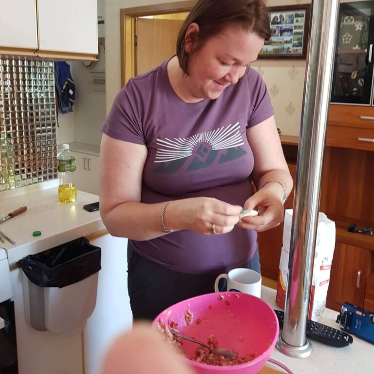 Making buzz - Mongolian dumplings - at our cookery class in Mongolia