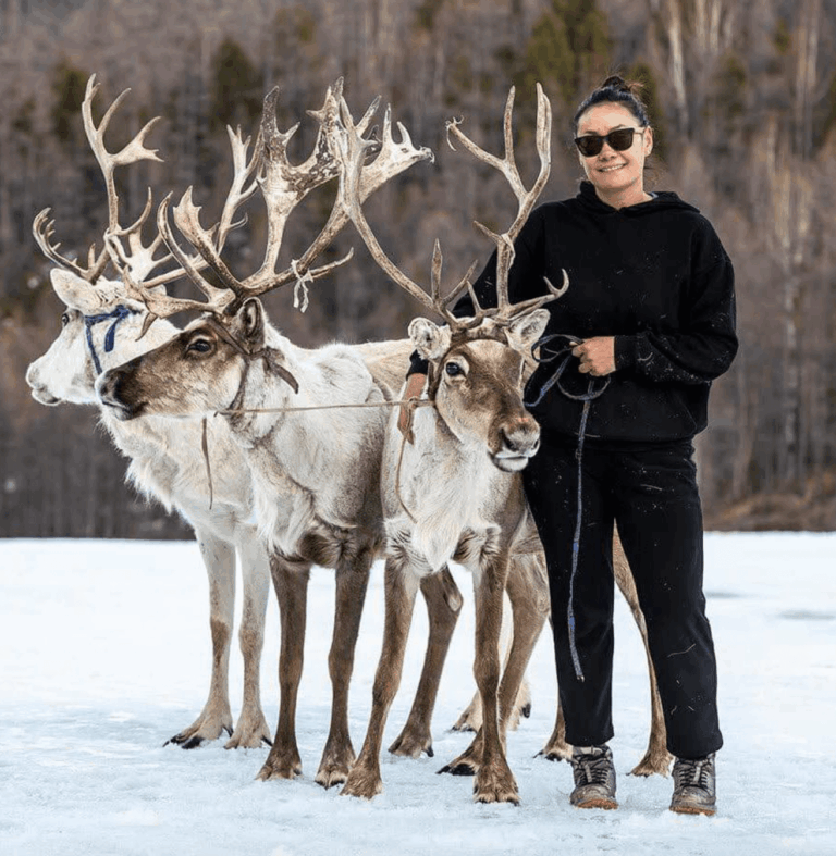 Eternal Landscapes Mongolia trip assistant with reindeer