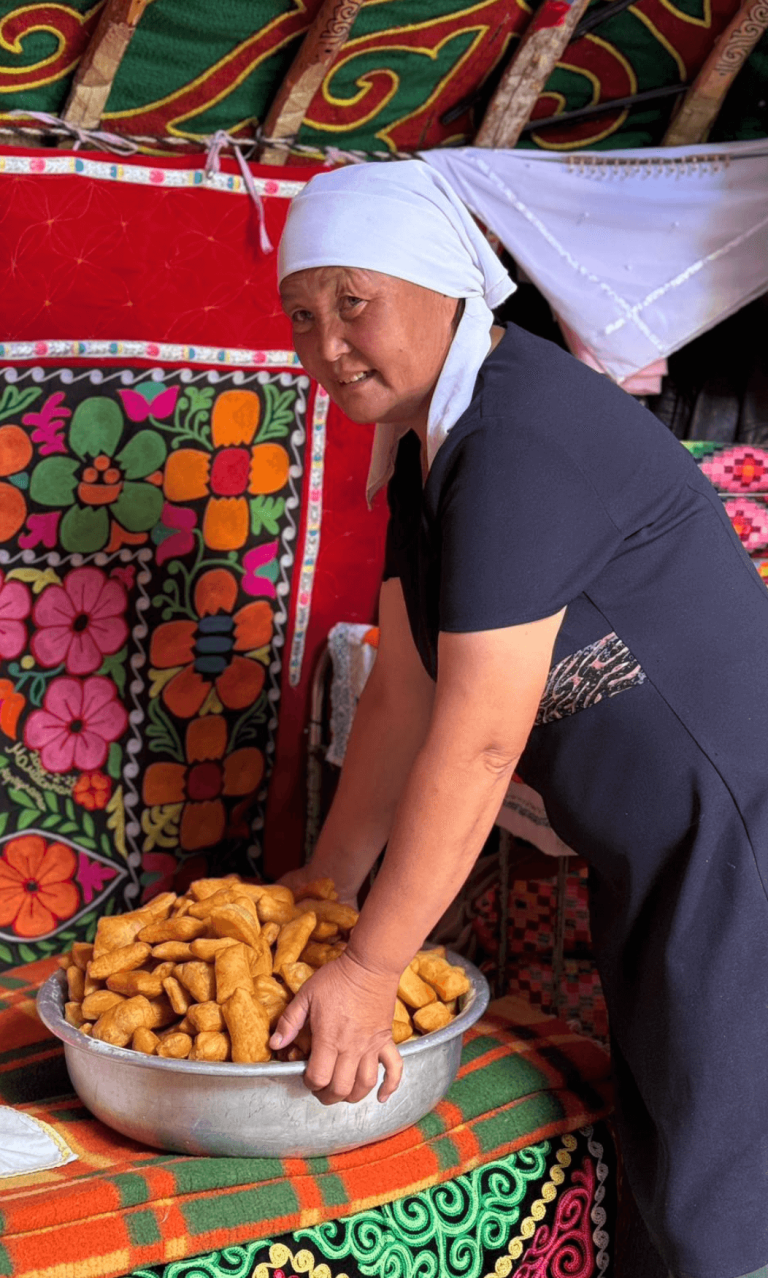 Mongol Kazakh woman in ger